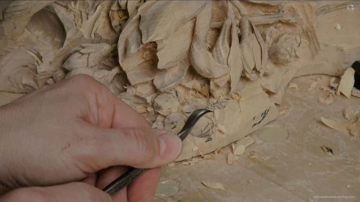 Fine knife work deep inside a flower cluster, where the light has to travel