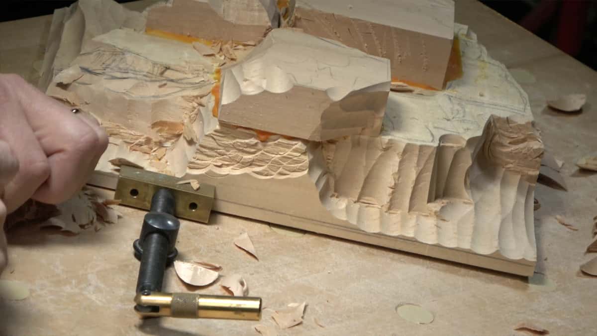 Stepped blank under clamp