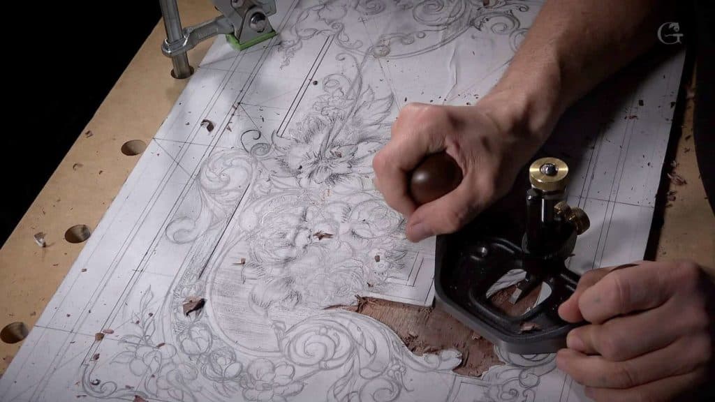 Carving Furniture Panel – Part 2 – carving stage