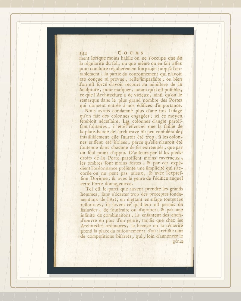 Cover of Cours d'architecture (1750) V3