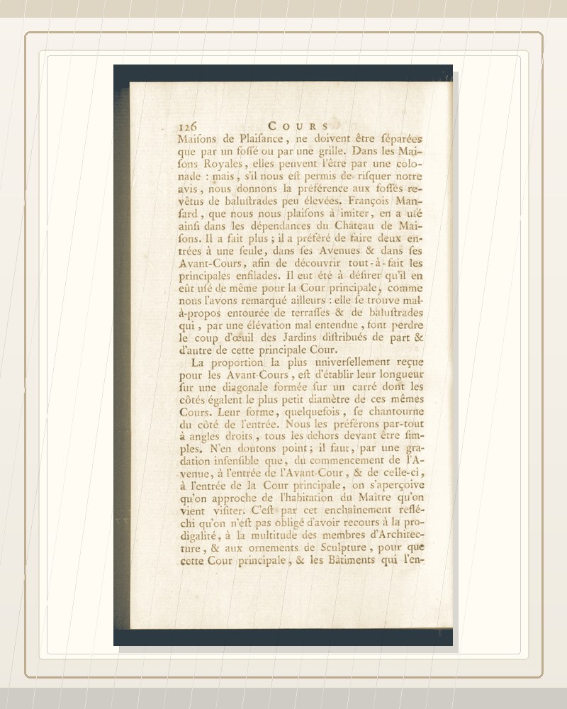 Cover of Cours d'architecture (1750) V4