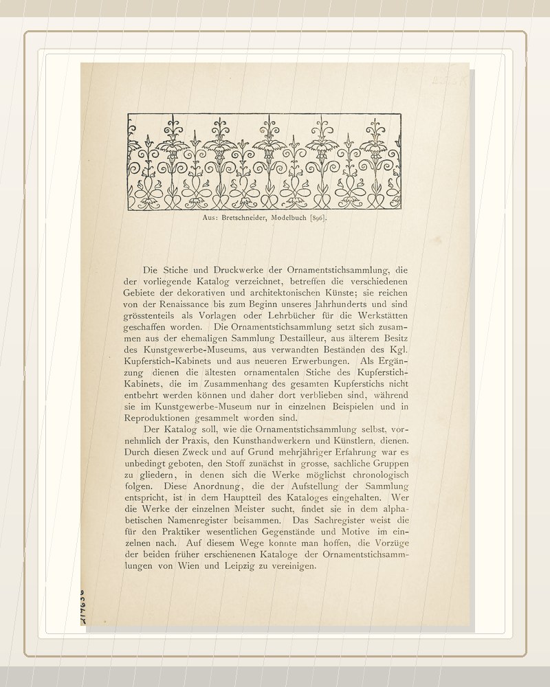 Cover of Katalog der ornamentstich-sammlung des Kunstgewerbe-museums